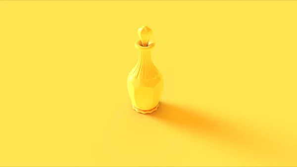 Yellow Alcoholic Drink Glass Decanter Bottle Glass Stop Illustration Render — 스톡 사진