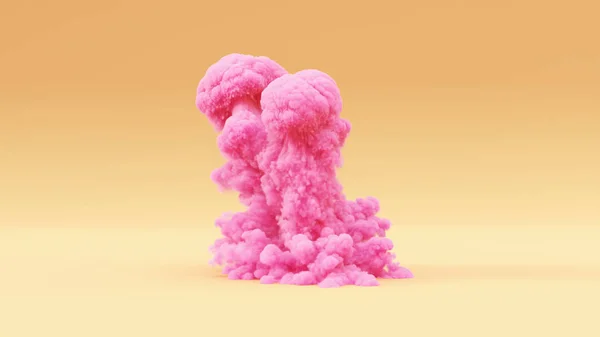 Růžová Exploze Velké Teplé Krém Pozadí Ilustrace Vykreslení — Stock fotografie