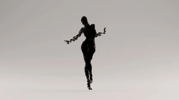 Black Smoke Woman Sexy Spirit Figure Dancer Белый Фон Иллюстрация — стоковое фото