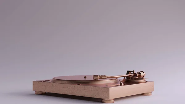 Bronze Vintage Turntable Record Player Αριστερά Προβολή Απεικόνιση Καθιστούν — Φωτογραφία Αρχείου