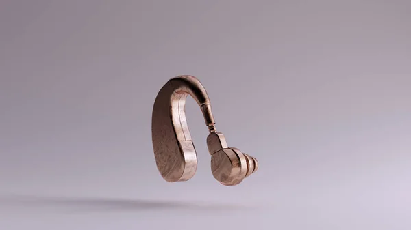 Bronze Ear Hearing Aid Illustration — стоковое фото