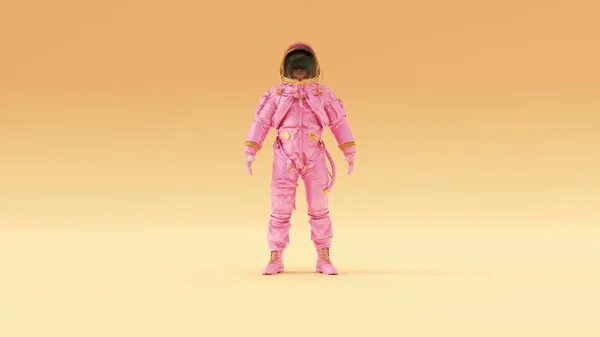 Pink Gold Spacewoman Advanced Crew Escape Space Suit Ace Suit — Stock Photo, Image