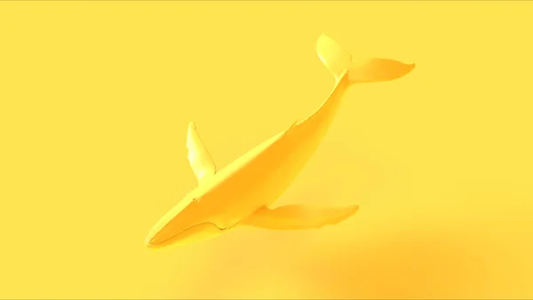 Жовтий Горбатий Кит Ілюстрація Рендеринг — стокове фото