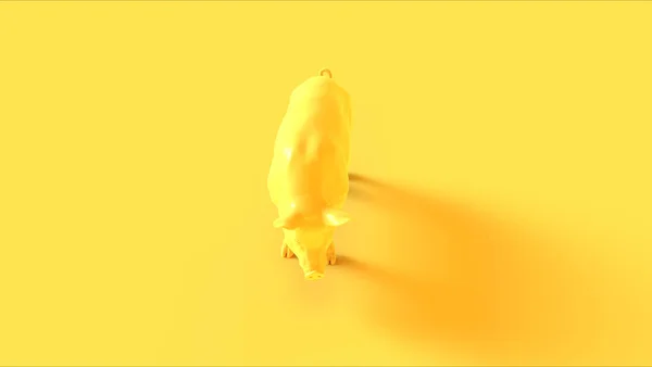 Yellow Pig 3d illustration 3d render