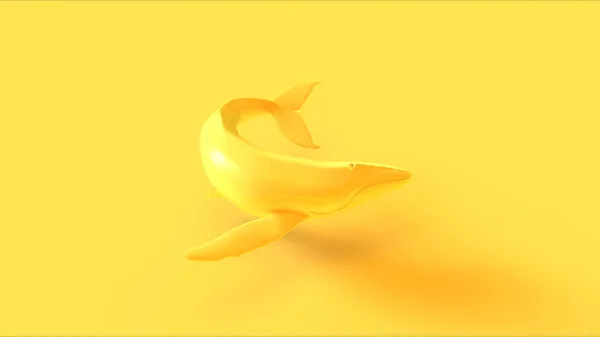 Amarillo Ballena Jorobada Ilustración Render —  Fotos de Stock