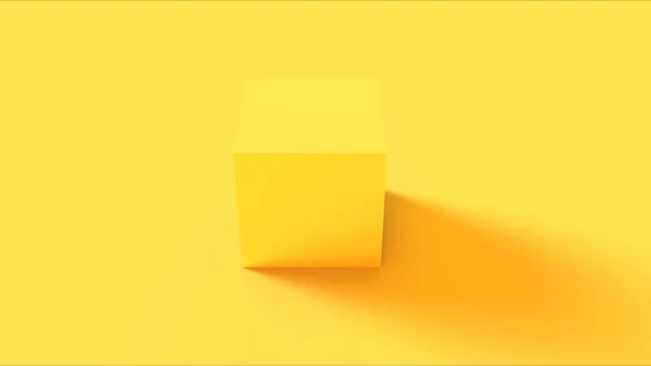 Yellow Cube Illustration Render — Stock Photo, Image