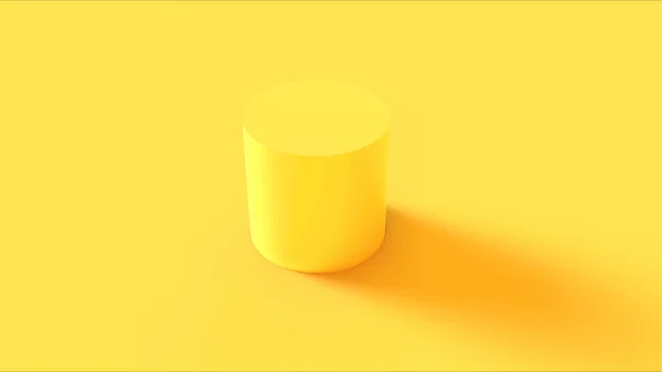 Cilindro Amarelo Ilustração Render — Fotografia de Stock