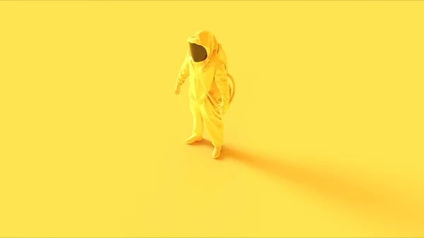 Virus Couronne Jaune Hazmat Nbc Suit Illustration Render — Photo