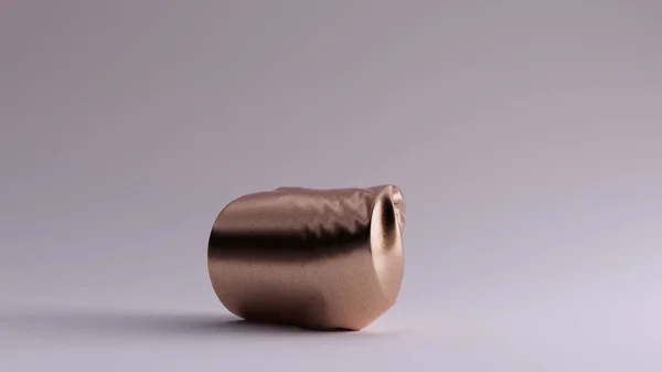 Bronze Cylinder Crushed Sculpture Illustration Render — 스톡 사진