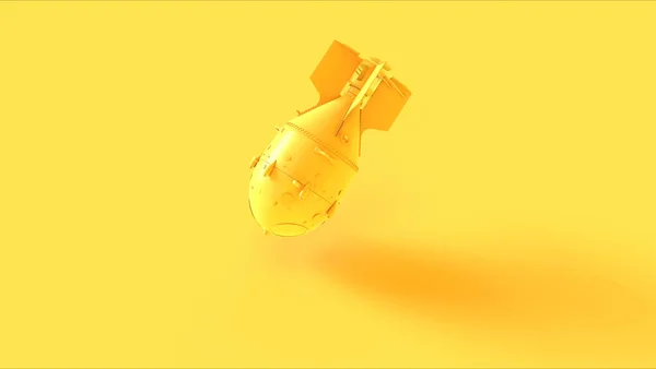 Żółta Duża Bomba Atomowa Bomba Neutronowa Broń Termojądrowa Ilustracja Renderowania — Zdjęcie stockowe