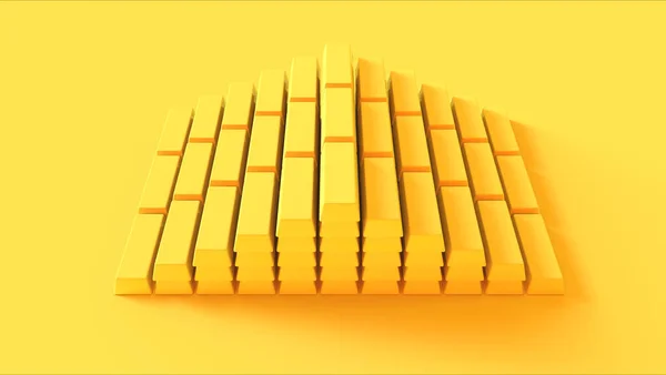 Yellow Gold Bars Stack 3d illustration 3d render