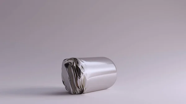 Silver Cylinder Krossad Skulptur Illustration Render — Stockfoto