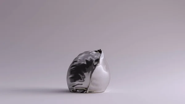 Срібна Сфера Подрібнена Скульптура Ілюстрація Візуалізація — стокове фото