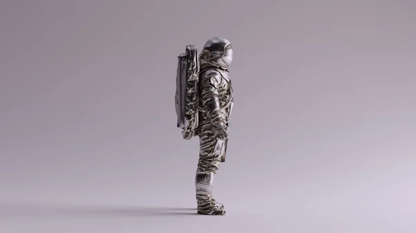 Silver Spaceman Astronaut Cosmonaut 3D说明3D渲染 — 图库照片