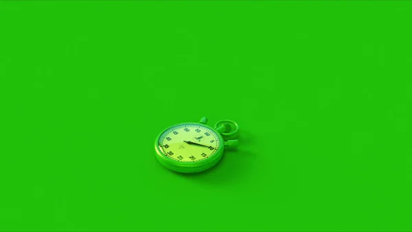 Green Stop Watch Illustration Rendering — 스톡 사진