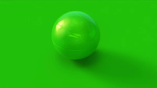 Cesta Verde Bola Ilustração Renderização — Fotografia de Stock