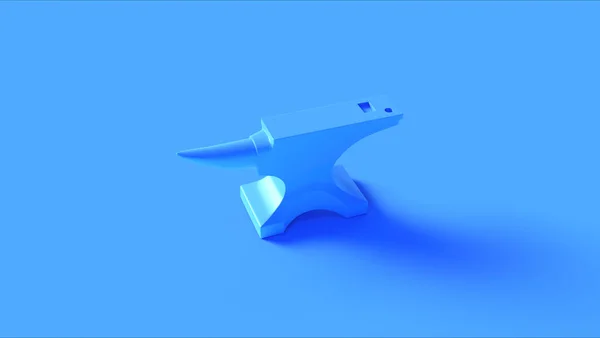 Blue Traditional Anvil Illustration Render — Stock Photo, Image