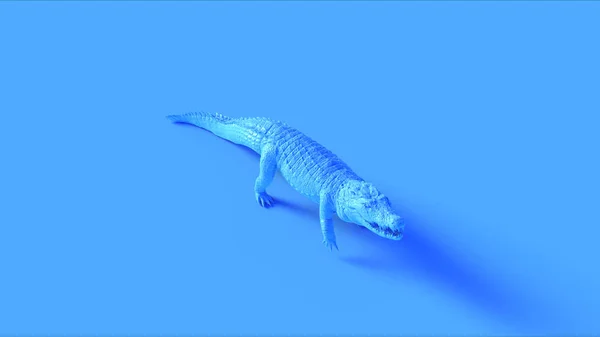 Blue Walking Crocodile Front View Illustration Render — Stock Photo, Image