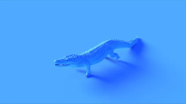 Blue Walking Crocodile Front View Иллюстрация Рендер — стоковое фото