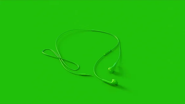 Auriculares Verdes Ilustración Renderizado — Foto de Stock