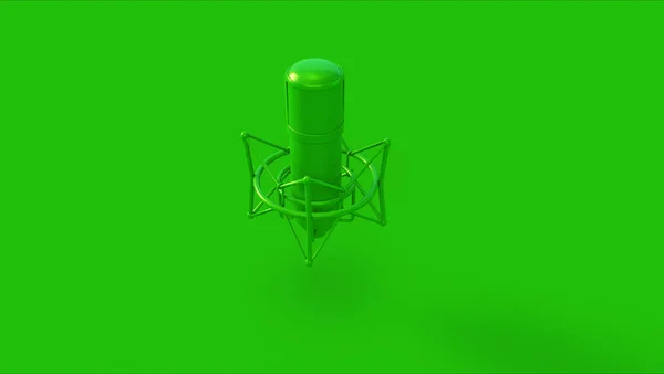 Зелений Мікрофон Ілюстрація Рендеринга — стокове фото