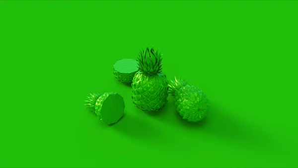 Grüne Ananas Abbildung Rendering — Stockfoto