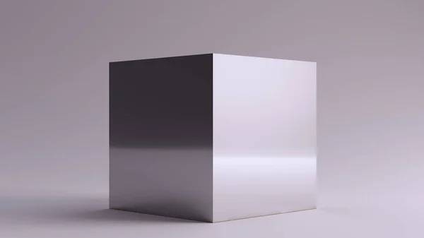 Silver Cube Illustration Render — Stock Photo, Image