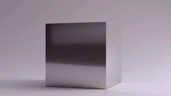 Silver Cube Illustratie Renderen — Stockfoto