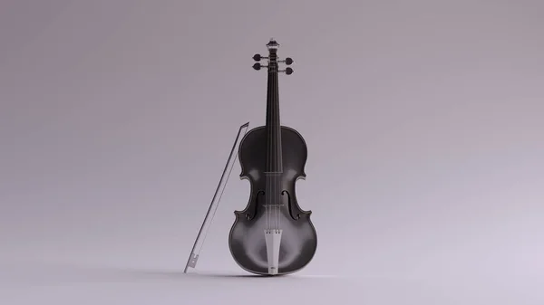 Prata Violino Arco Quarter Vista Esquerda Ilustração Render — Fotografia de Stock