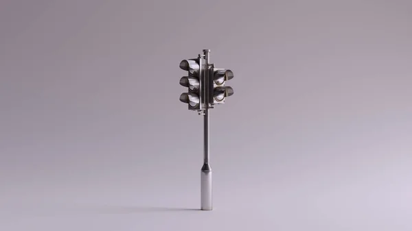 Срібний Сигнал Світлофора Ілюстрація Рендеринга — стокове фото