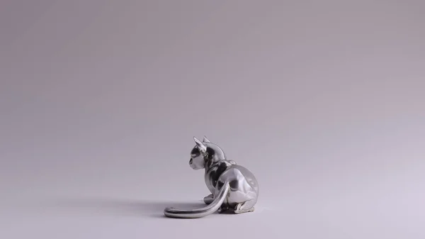 银猫撒谎袋3D — 图库照片