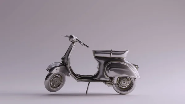 Silver Moped Illustration Render — Stock Photo, Image