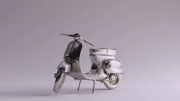 Silver Moped Ilustracja Renderowania — Zdjęcie stockowe