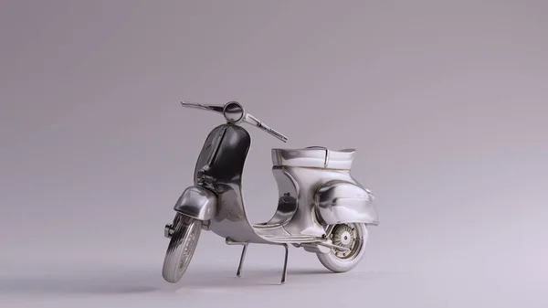 Silver Moped Illustration Render — Stock Photo, Image