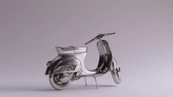 Silver Moped Ilustracja Renderowania — Zdjęcie stockowe