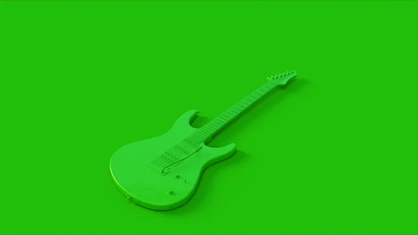 Zelená Elektrická Kytara Ilustrace — Stock fotografie