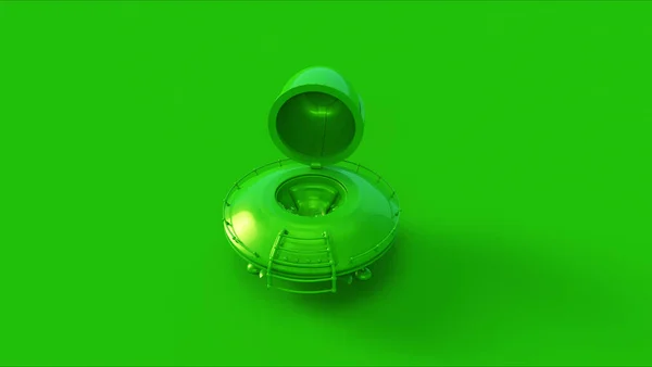 緑のUfo 3Dイラスト 3Dレンダリング — ストック写真