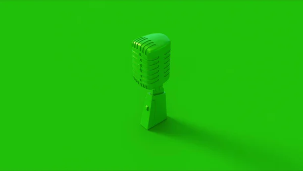 Vert Vintage Microphone Illustration Rendu — Photo