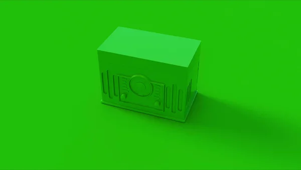 Verde Vintage Radio Ilustração Renderização — Fotografia de Stock