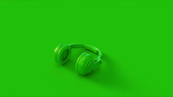 Auriculares Verdes Ilustración Render —  Fotos de Stock