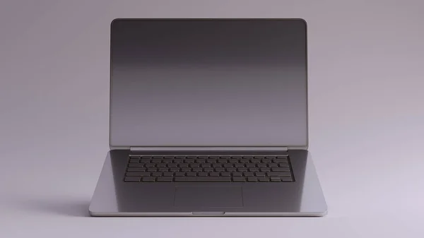 Srebrny Laptop Ilustracja Renderowania — Zdjęcie stockowe