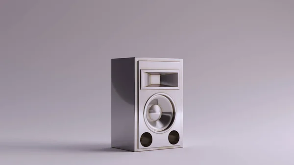 Zilveren Traditionele Speaker Luidspreker Front View Illustratie Render — Stockfoto