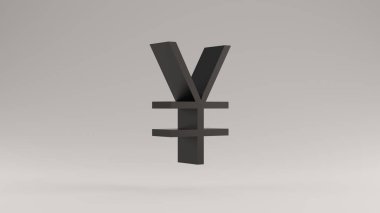 Siyah Japon Yen Uluslararası İşaret 3D Resim 3D