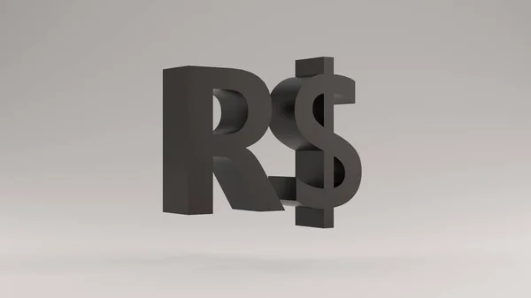 Black Brazilian Real Sign Illustration Render — 스톡 사진