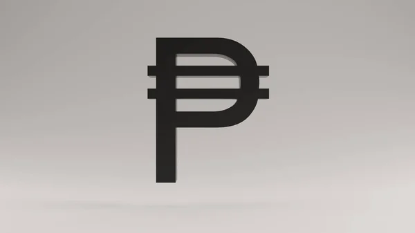Czarny Philippine Peso Znak Ilustracja Renderować — Zdjęcie stockowe