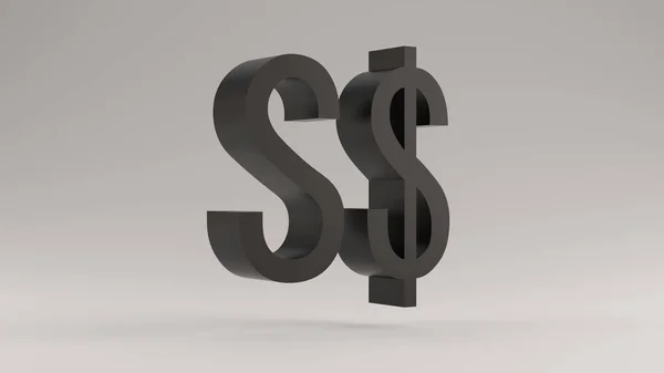 Μαύρο Δολάριο Σιγκαπούρης Σύμβολο Απεικόνιση Καθιστούν — Φωτογραφία Αρχείου