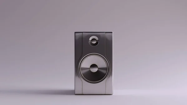 Silver Modern Desktop Speaker Ilustração Render — Fotografia de Stock