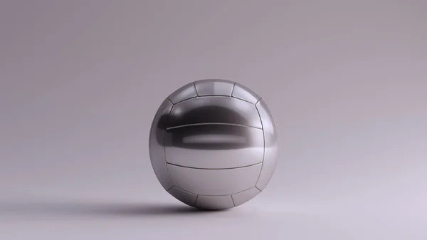 銀バスケットボール3Dイラスト 3Dレンダリング — ストック写真