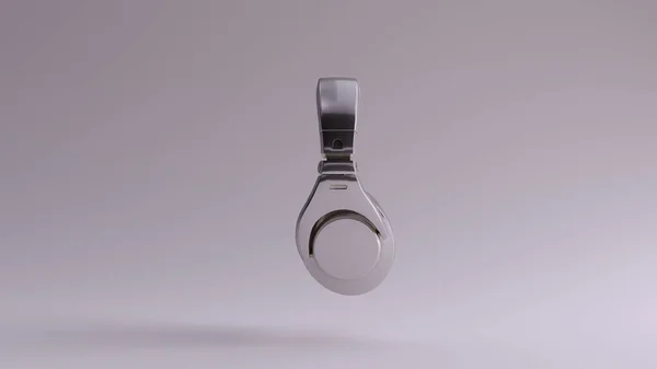 Moderne Silberne Luxus Kopfhörer Kopfhörer Illustration Rendaer — Stockfoto