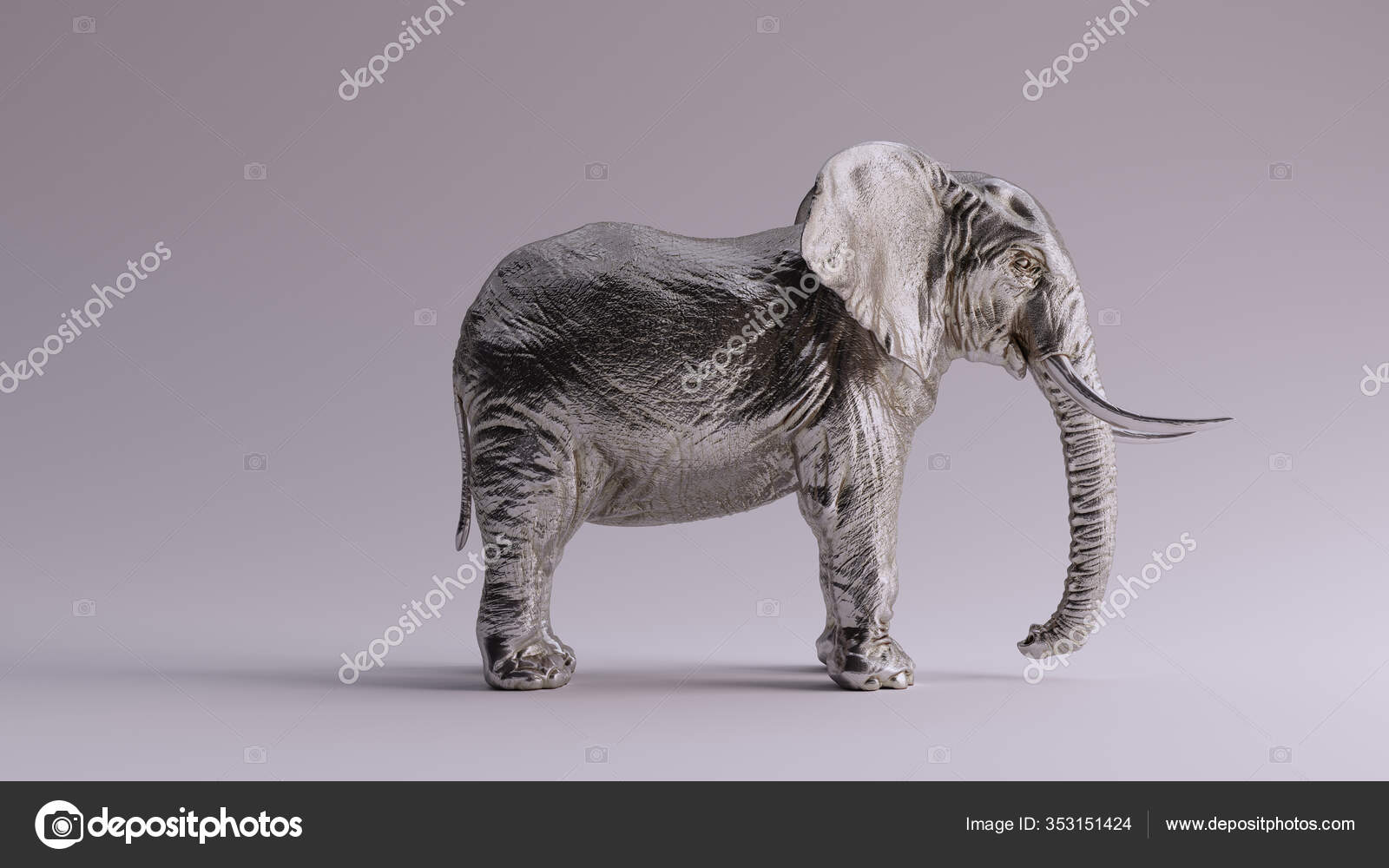 Large Silver Elephant Illustration Render Stock Photo by ©80sChild